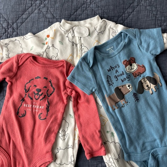 Carter's Other - 0-3 month Carter's Blue and Red animal Print Onesies Set
